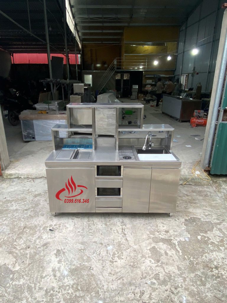 Quầy Pha Chế Inox Cao Cấp 1600mm: Giải Pháp Tối Ưu Diện Tích và Bứt Phá Hiệu Suất Vận Hành