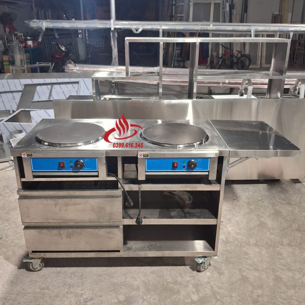 Máy Làm Bánh Crepe 2 Họng Chuyên Nghiệp – Giải Pháp Tăng Gấp Đôi Doanh Thu Cho Quán Ăn, Xe Đẩy